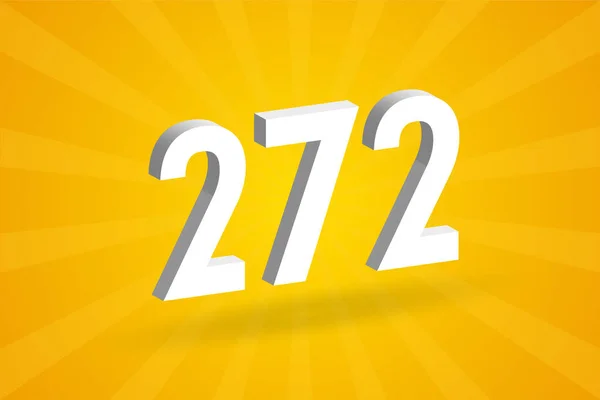 Alphabet Police 272 Number Blanc Numéro 272 Avec Fond Jaune — Image vectorielle