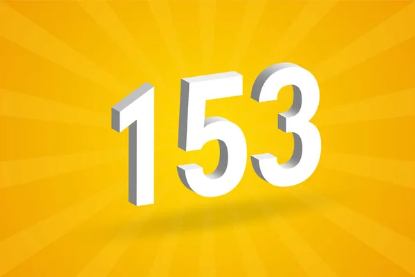 153 Numero Alfabeto Del Carattere Bianco Numero 153 Con Sfondo — Vettoriale Stock