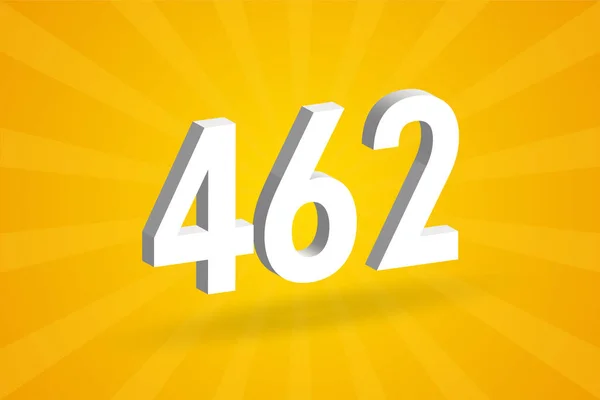 462 Numer Czcionki Alfabetu Biały Numer 462 Żółtym Tłem — Wektor stockowy