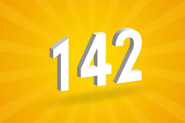 142 알파벳 Number 142 노란색 — 스톡 벡터