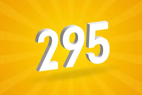 295個のフォントアルファベット 黄色の背景を持つホワイト3D番号295 — ストックベクタ