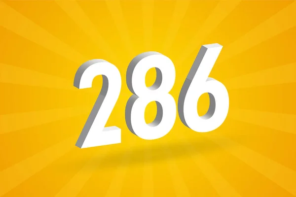 286 Αλφάβητο Αριθμών Λευκό Αριθμός 286 Κίτρινο Φόντο — Διανυσματικό Αρχείο