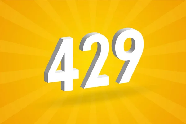 Abeceda Číslem 3D429 Bílé Číslo 429 Žlutým Pozadím — Stockový vektor