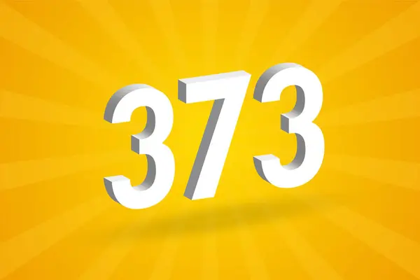373数のフォントアルファベット 黄色の背景を持つホワイト3D番号373 — ストックベクタ