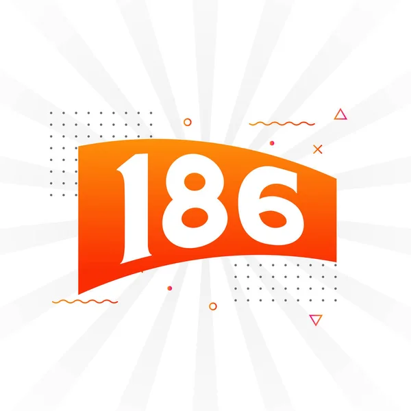 186个数字矢量字母表 具有装饰元素存量向量的186号 — 图库矢量图片