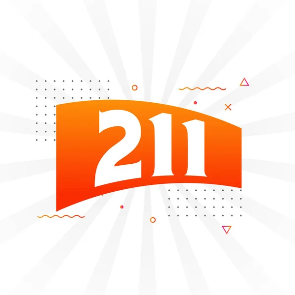 211数字矢量字母表 具有装饰元素存量向量的211号 — 图库矢量图片