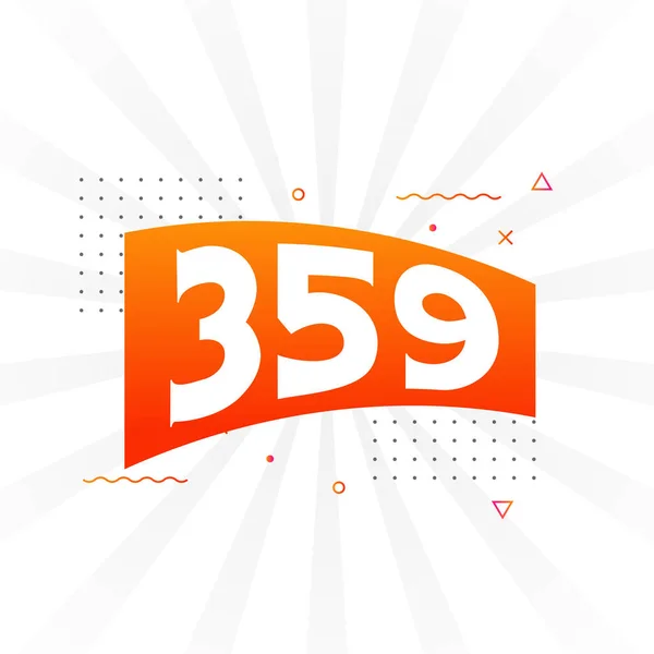 359 Numeração Vetorial Fonte Alfabeto Número 359 Com Elemento Decorativo — Vetor de Stock
