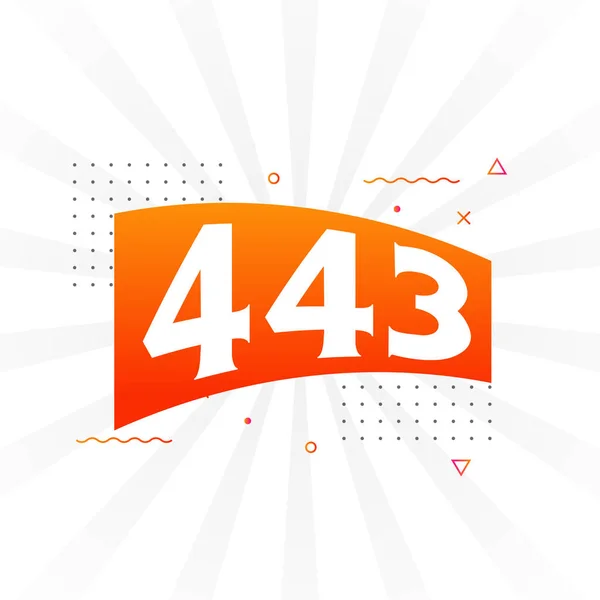 443 Numero Vettoriale Alfabeto Carattere Numero 443 Con Elemento Decorativo — Vettoriale Stock