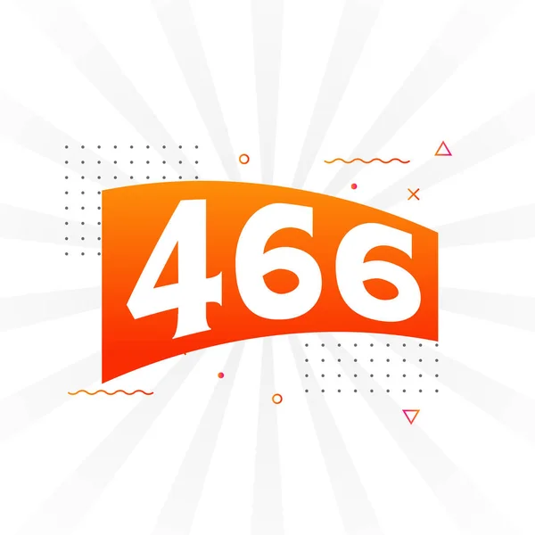 466 Number Vector Font Alphabet Número 466 Com Elemento Decorativo —  Vetores de Stock