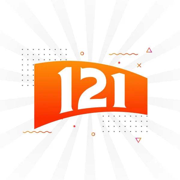 121个数字矢量字母表 具有装饰元素存量向量的121号 — 图库矢量图片