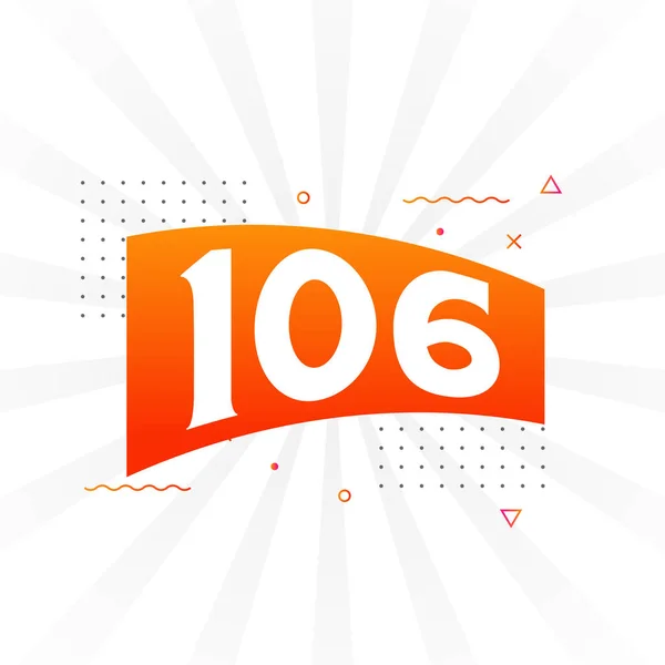 106 Числовий Векторний Шрифт Номер 106 Вектором Декоративного Елемента — стоковий вектор