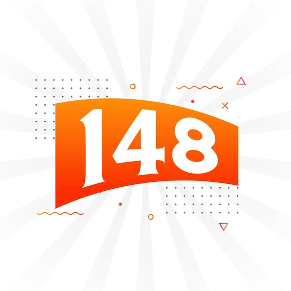 148 Numeração Vetorial Fonte Alfabeto Número 148 Com Elemento Decorativo —  Vetores de Stock