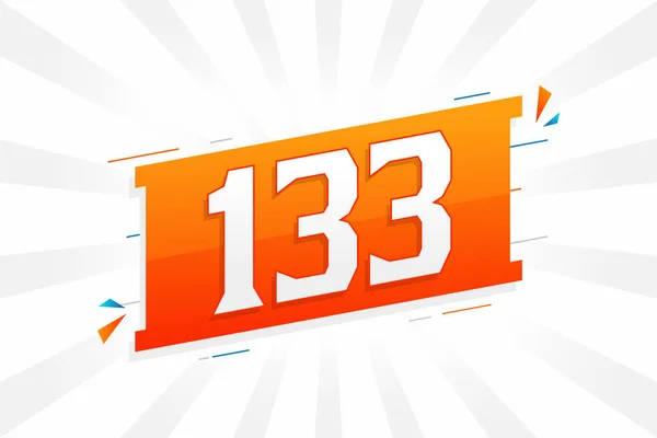 133 Numeri Alfabeto Dei Caratteri Vettoriali Numero 133 Con Elemento — Vettoriale Stock