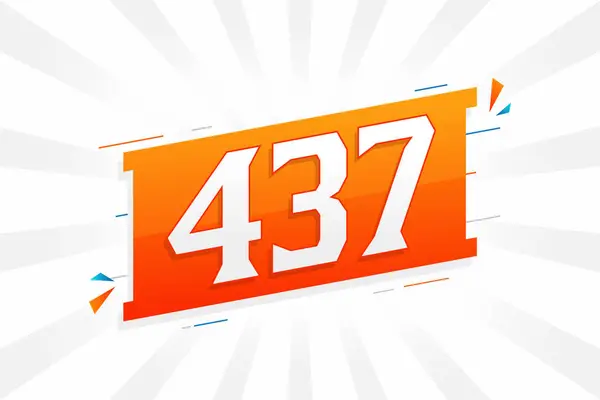437 Number Vector Font Alphabet Número 437 Com Elemento Decorativo — Vetor de Stock