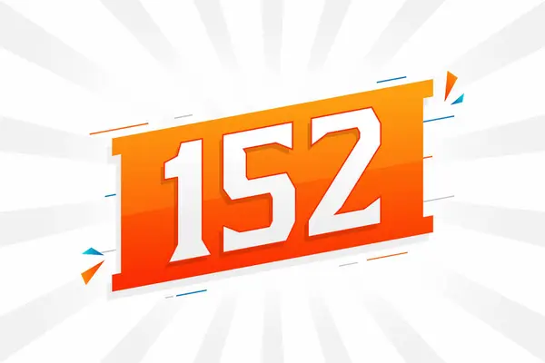 152 Numeração Vetorial Fonte Alfabeto Número 152 Com Elemento Decorativo —  Vetores de Stock