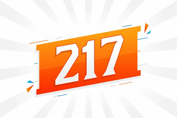217 Αριθμητικό Διανυσματικό Αλφάβητο Αριθμός 217 Διακοσμητικό Στοιχείο Διάνυσμα Απόθεμα — Διανυσματικό Αρχείο