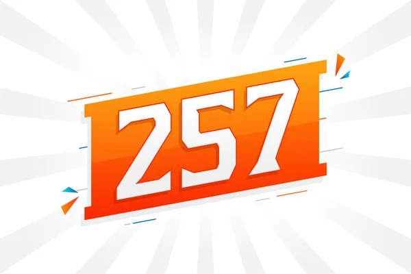 257 Numeração Vetorial Fonte Alfabeto Número 257 Com Elemento Decorativo — Vetor de Stock