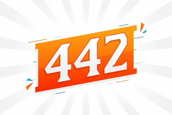 442 Zahlenvektorschrift Alphabet Nummer 442 Mit Dekorativem Elementstockvektor — Stockvektor