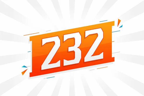 232个数字矢量字母表 带有装饰元素存量向量的232号 — 图库矢量图片