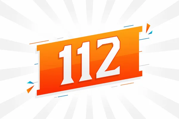 112 Número Vector Fuente Alfabeto Número 112 Con Vector Stock — Vector de stock