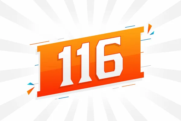 116 Αριθμός Διανυσματικό Αλφάβητο Γραμματοσειράς Αριθμός 116 Διακοσμητικό Στοιχείο Διάνυσμα — Διανυσματικό Αρχείο