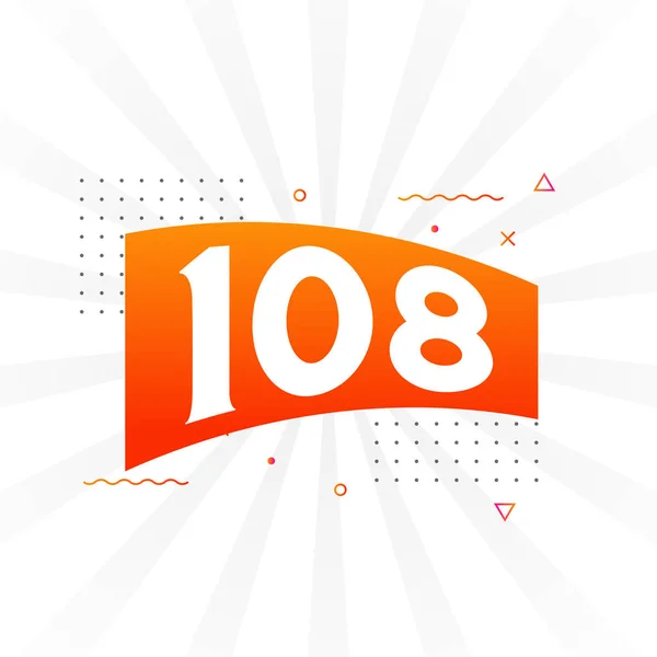 108 Числовий Векторний Шрифт Номер 108 Вектором Декоративного Елемента — стоковий вектор