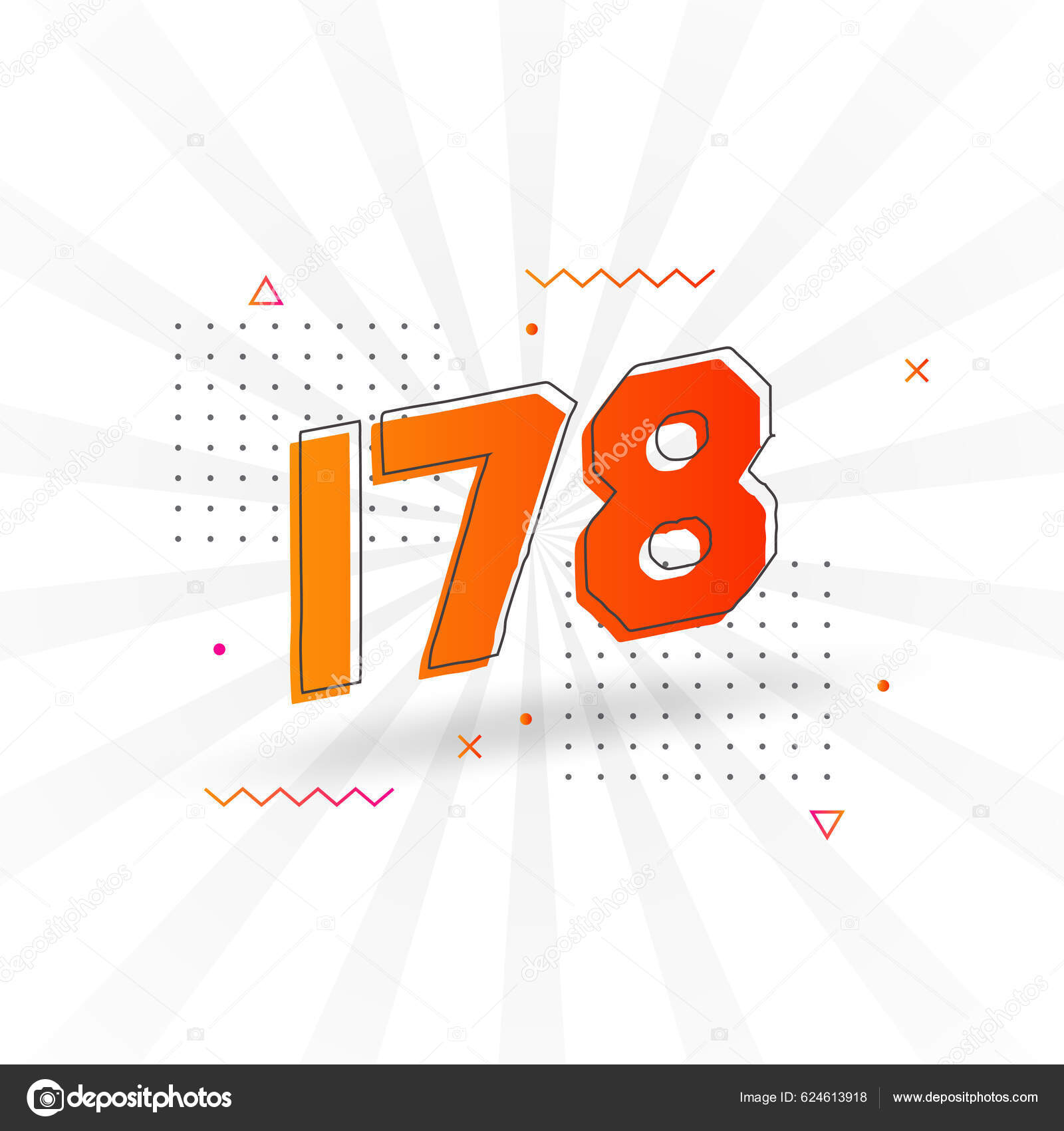 178 Número Vector Fuente Alfabeto Número 178 Con Vector Stock vector