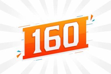 160 numara vektör yazı tipi alfabesi. Dekoratif element stok vektörü ile 160 numara