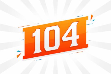 104 numara vektör yazı tipi alfabesi. Madde 104, dekoratif element stok vektörü