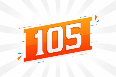 105 numara vektör yazı tipi alfabesi. Madde 105, dekoratif element stok vektörü
