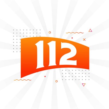 112 numara vektör yazı tipi alfabesi. 112 numara dekoratif element stok vektörü