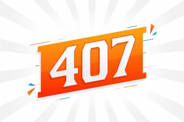 407 numara vektör yazı tipi alfabesi. 407 numara, dekoratif element stok vektörü.