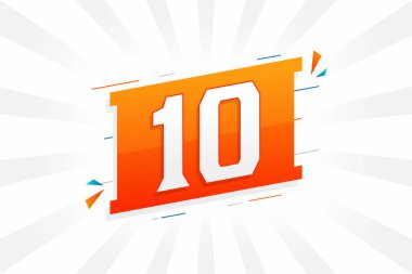10 numara vektör yazı tipi alfabesi. Dekoratif element stok vektörü ile 10 numara