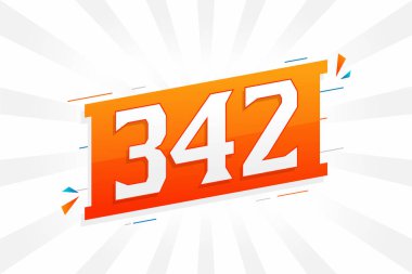 342 numara vektör yazı tipi alfabesi. 342 numara dekoratif element stok vektörü