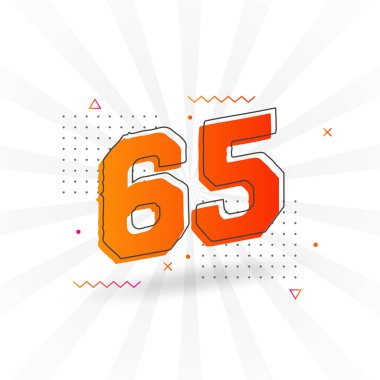 65 numara vektör yazı tipi alfabesi. Madde 65: Dekoratif element stok vektörü