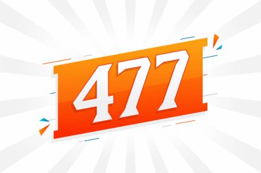477 numara vektör yazı tipi alfabesi. Dekoratif element stok vektörlü 477 numara