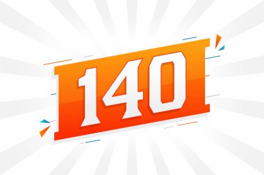 140 numara vektör yazı tipi alfabesi. 140 numara dekoratif element stok vektörü