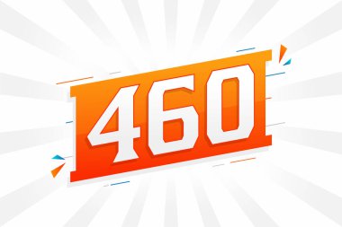 460 numara vektör yazı tipi alfabesi. Dekoratif element stok vektörlü 460 numara