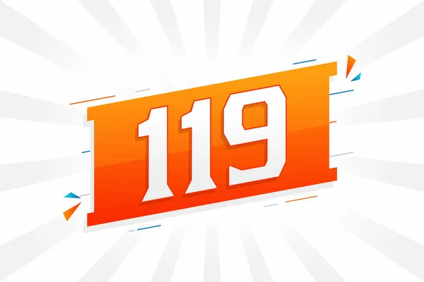 119 Αριθμητική Διανυσματική Γραμματοσειρά Αριθμός 119 Διακοσμητικό Στοιχείο Διάνυσμα Απόθεμα — Διανυσματικό Αρχείο
