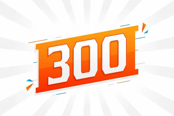300 Número Vector Fuente Alfabeto Número 300 Con Vector Stock — Vector de stock