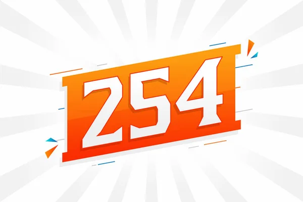 254 Numeração Vetorial Fonte Alfabeto Número 254 Com Elemento Decorativo — Vetor de Stock