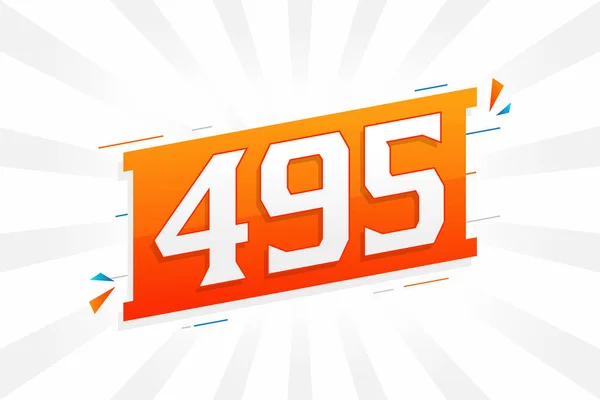 495 Numeração Vetorial Fonte Alfabeto Número 495 Com Elemento Decorativo — Vetor de Stock