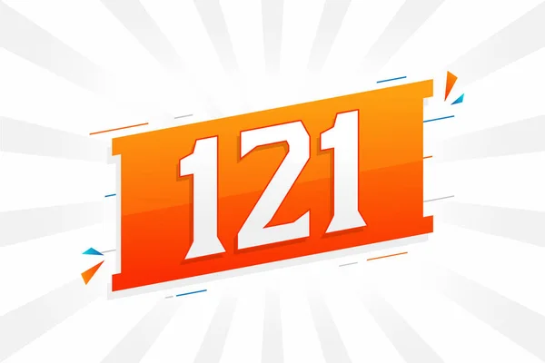 121個の数値ベクトルフォント 装飾要素のストックベクトルと番号121 — ストックベクタ