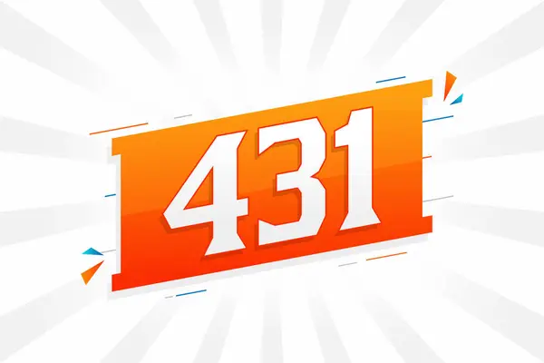 431 Number Vector Font Alphabet Número 431 Com Elemento Decorativo —  Vetores de Stock
