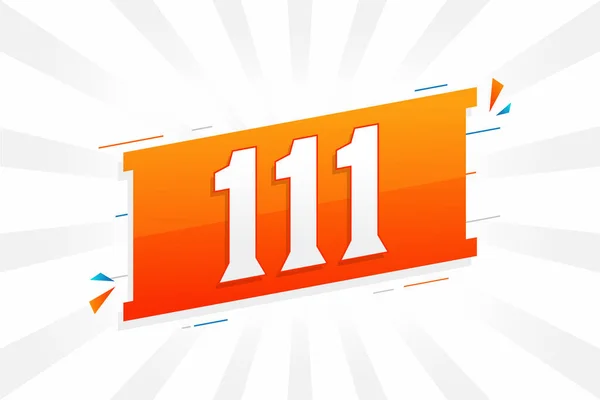 111 Zahlenvektorschrift Alphabet Nummer 111 Mit Dekorativem Elementstockvektor — Stockvektor
