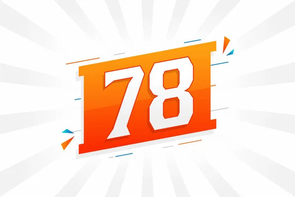 78个数字矢量字母表 78号 带有装饰元素存量矢量 — 图库矢量图片