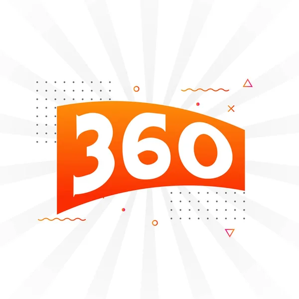 360 Número Vector Fuente Alfabeto Número 360 Con Vector Stock — Vector de stock