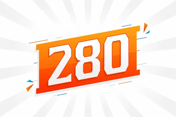 280 Numeração Vetorial Fonte Alfabeto Número 280 Com Elemento Decorativo — Vetor de Stock