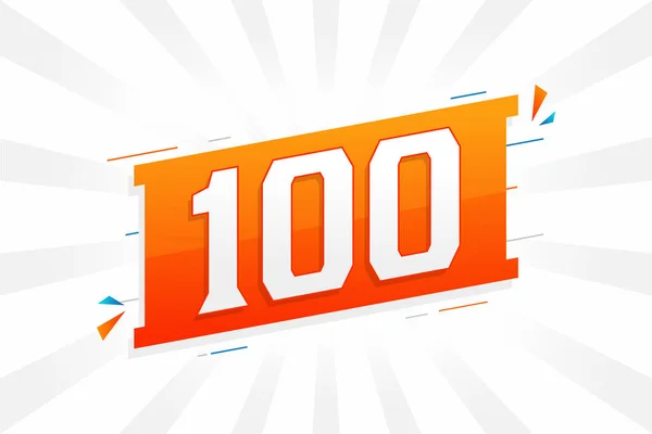 Alfabeto Dei Caratteri Vettoriali 100 Numeri Numero 100 Con Elemento — Vettoriale Stock