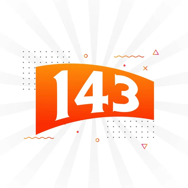 143 Numeração Vetorial Fonte Alfabeto Número 143 Com Elemento Decorativo —  Vetores de Stock